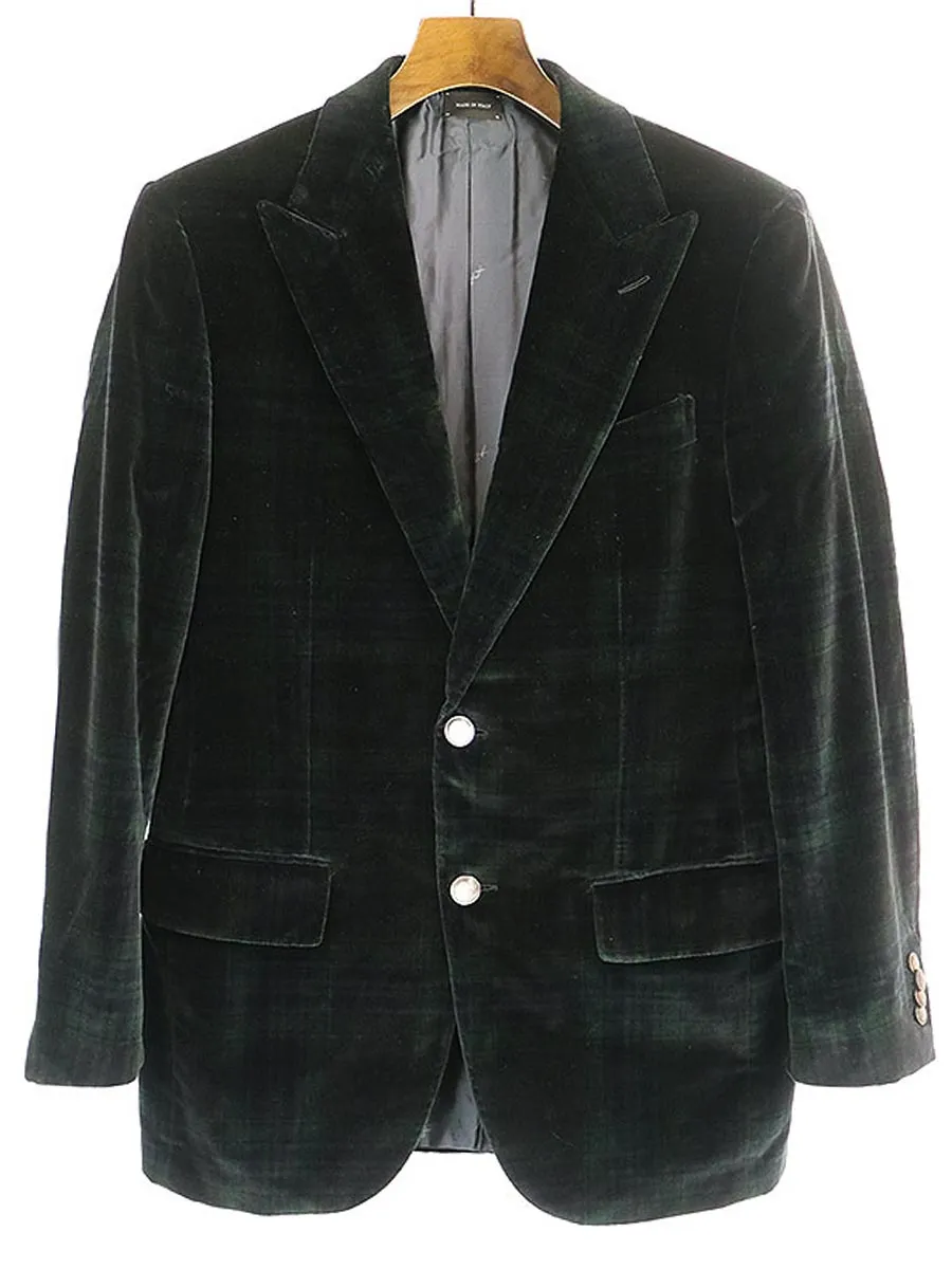 Ermenegildo Zegna エルメネジルド ゼニア COUTURE XXX コットンベルベットシャドウチェックジャケット