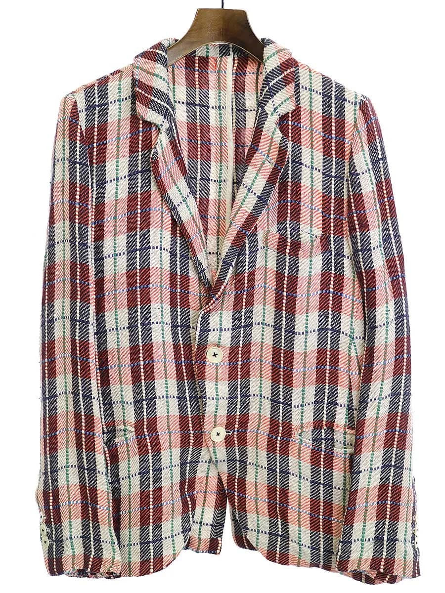 GEOFFREY B.SMALL ジェフリービースモール 20SS ジャガード編みチェック柄2Bジャケット