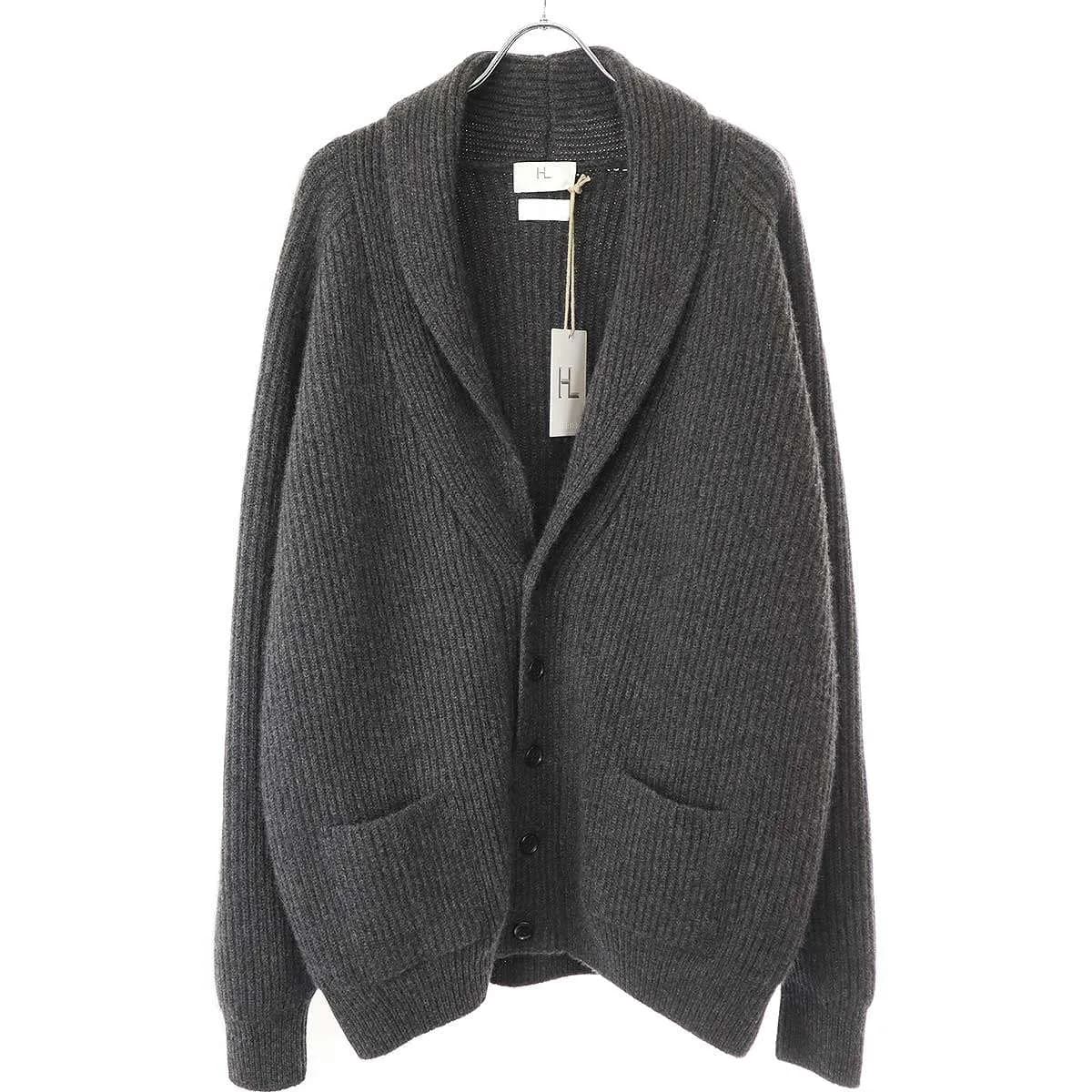 HERILL ヘリル 22AW Rib Stitch Shawl Cardigan カシミヤショールカラーカーディガン