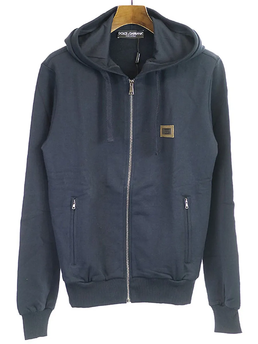 DOLCE&GABBANA ドルチェ&ガッバーナ ロゴプレートジップアップパーカー