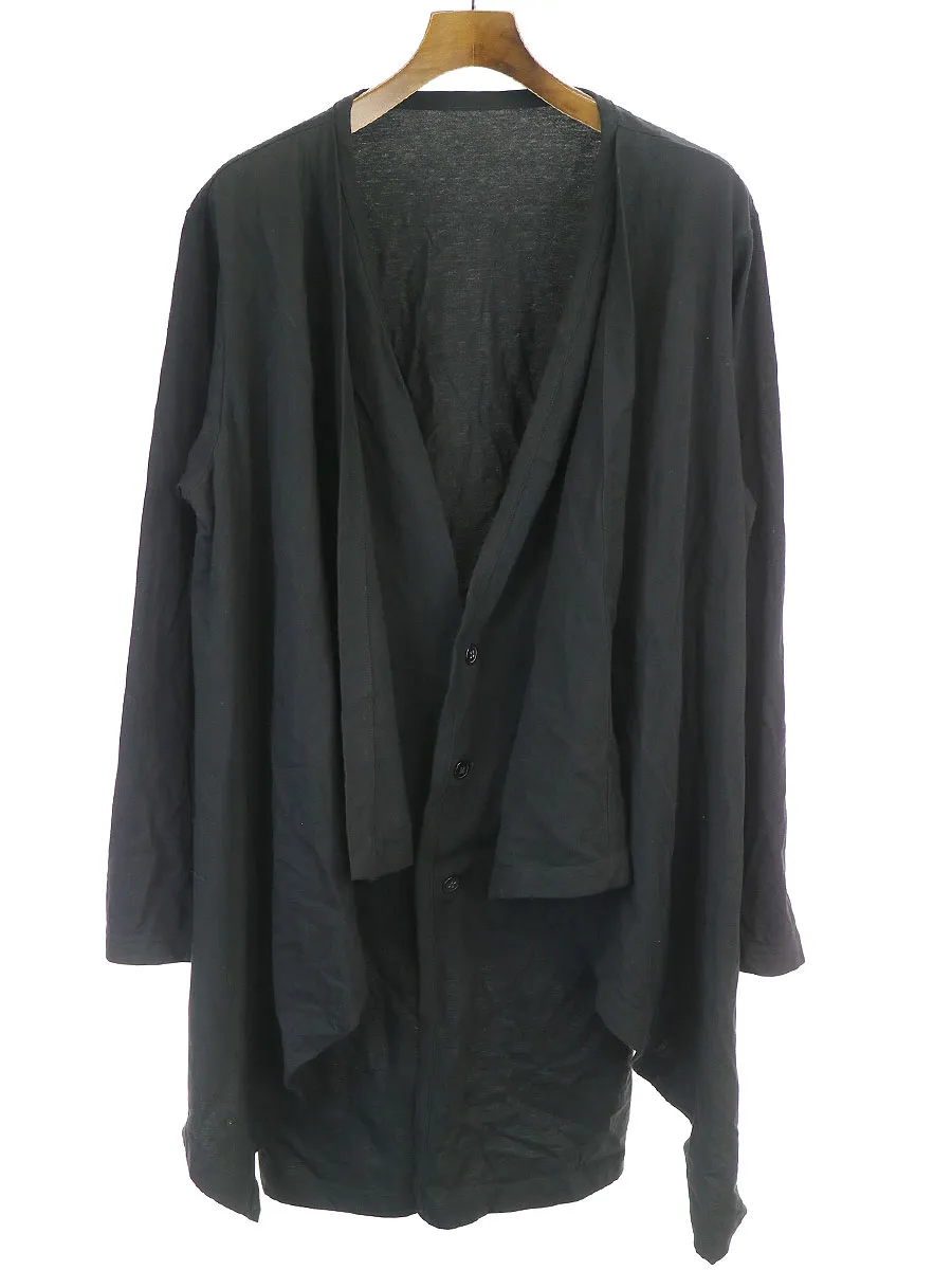 Yohji Yamamoto グラウンド ワイ 18AW 30 コットン天竺 レイヤードカーディガン
