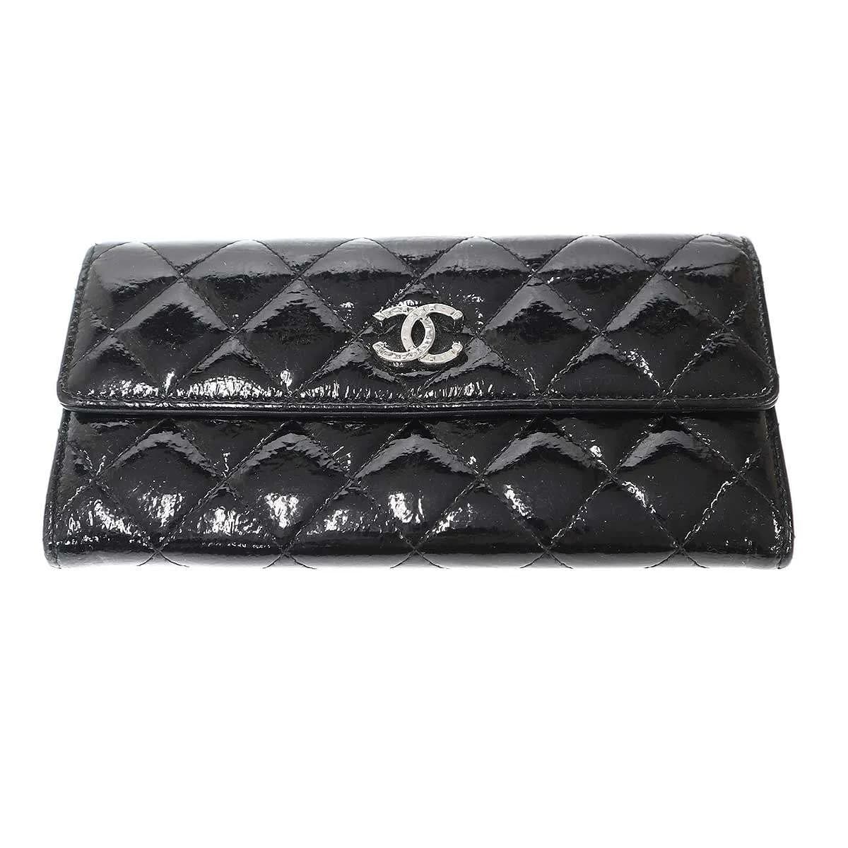 CHANEL シャネル マトラッセパテント ココマークロングウォレット