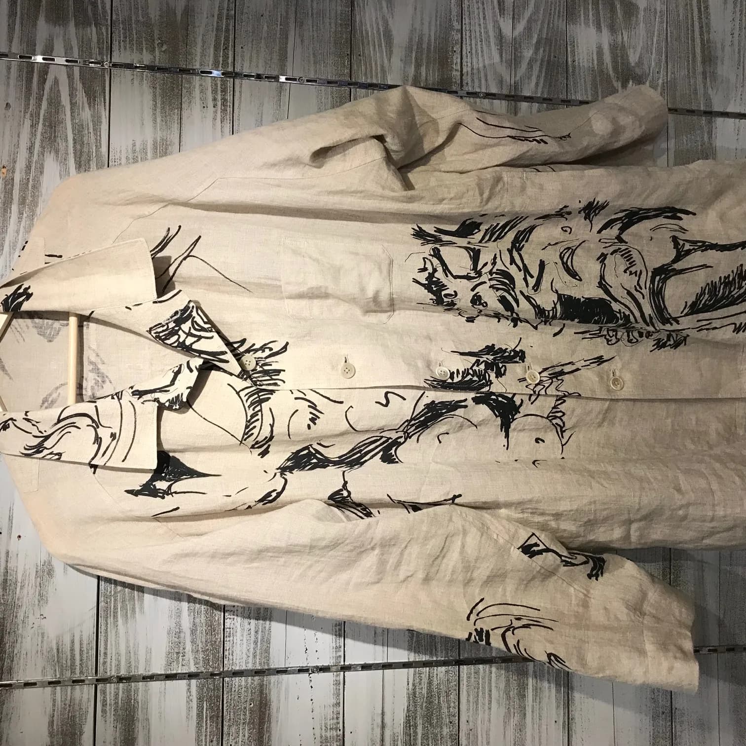 Yohji Yamamoto Yohji Yamamoto POUR HOMME 18SS LOOK13 朝倉優佳 ペイントリネンジャケット