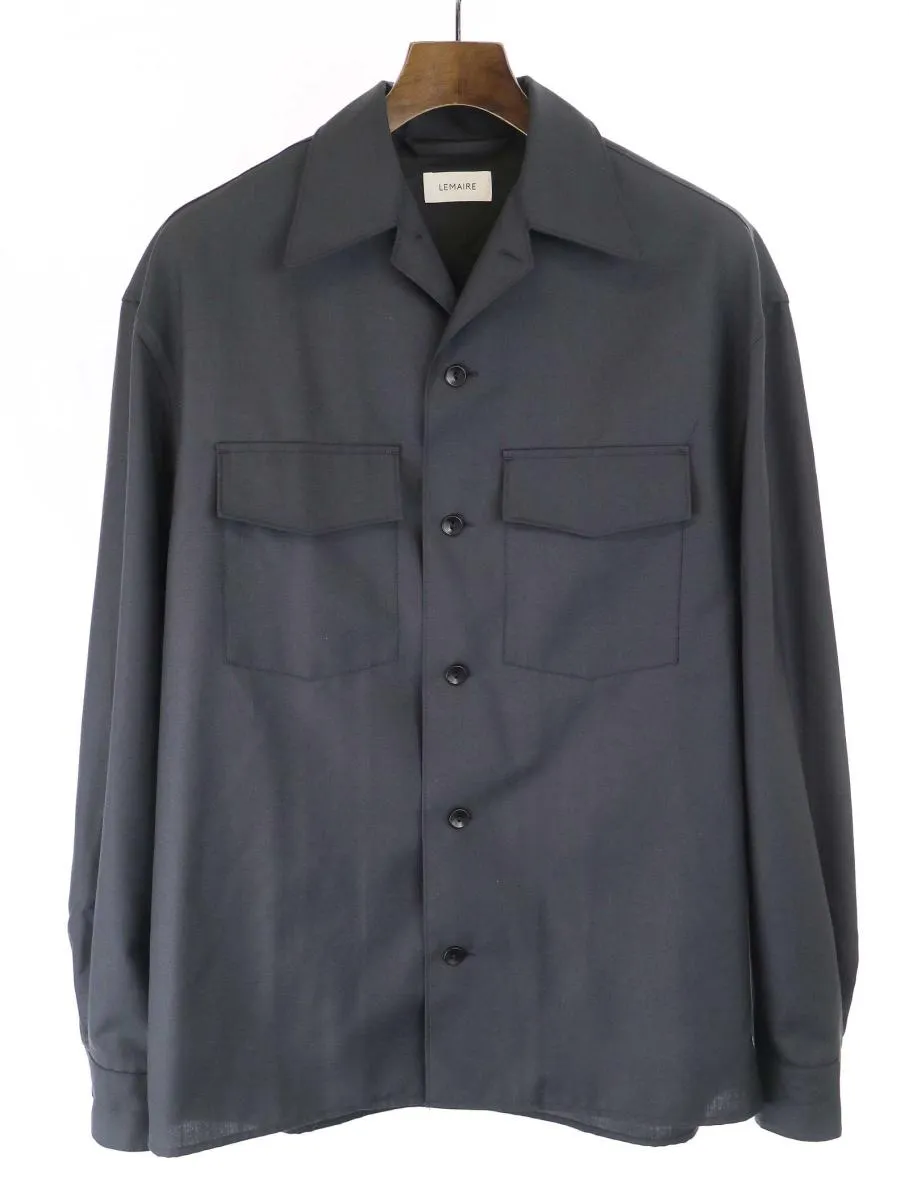 LEMAIRE ルメール 20AW ウールポリエステルオープンカラーシャツ