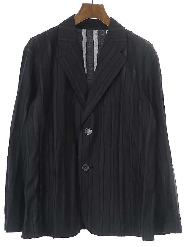 ISSEY MIYAKE イッセイミヤケ メン 20SS ストライプ織りコットン2Bテーラードジャケット
