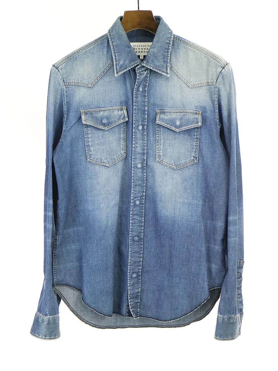 Maison Margiela メゾン マルタン マルジェラ10 16AW ヴィンテージウォッシュデニムウエスタンシャツ