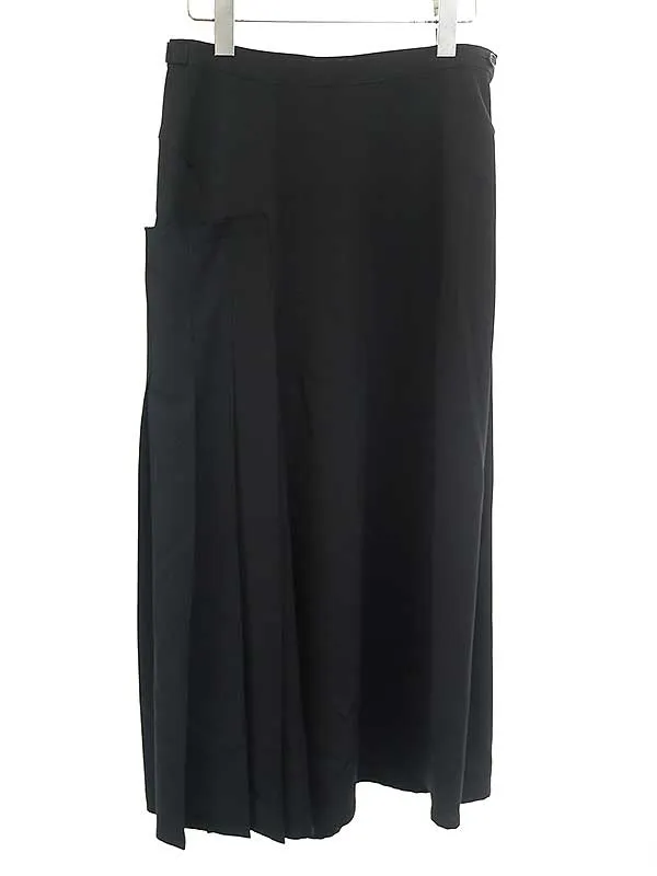 Yohji Yamamoto ヨウジヤマモト プリュスノアール シワギャバ右脇プリーツスカート