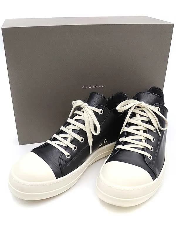 Rick Owens リックオウエンス 22SS Ramones LOW SNEAKERS LPO BLACK ローカットレザースニーカー