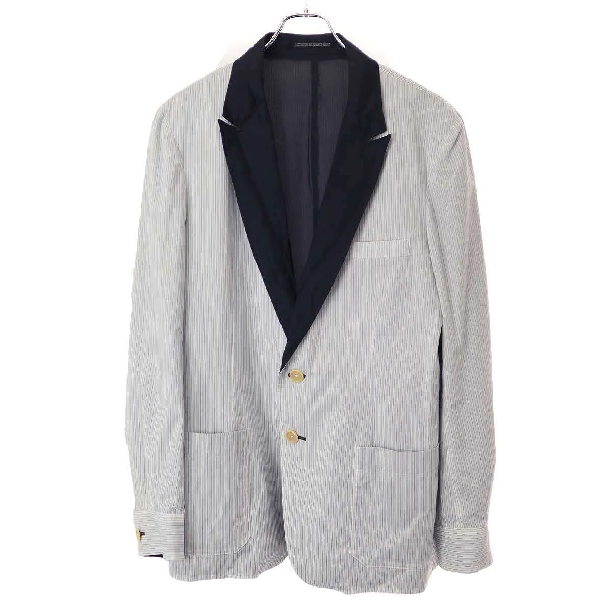 Yohji Yamamoto ヨウジヤマモト プールオム 2004AW ストライプシャツテーラードジャケット