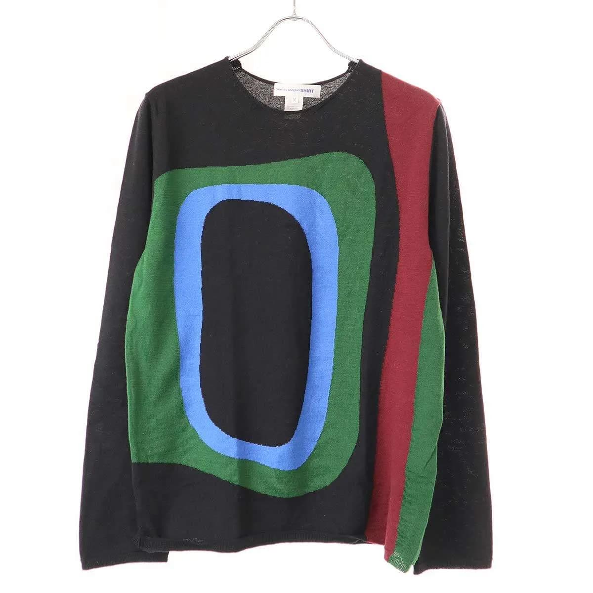COMME des GARCONS コムデギャルソンシャツ 18AW ウールグラフィックデザインニットセーター