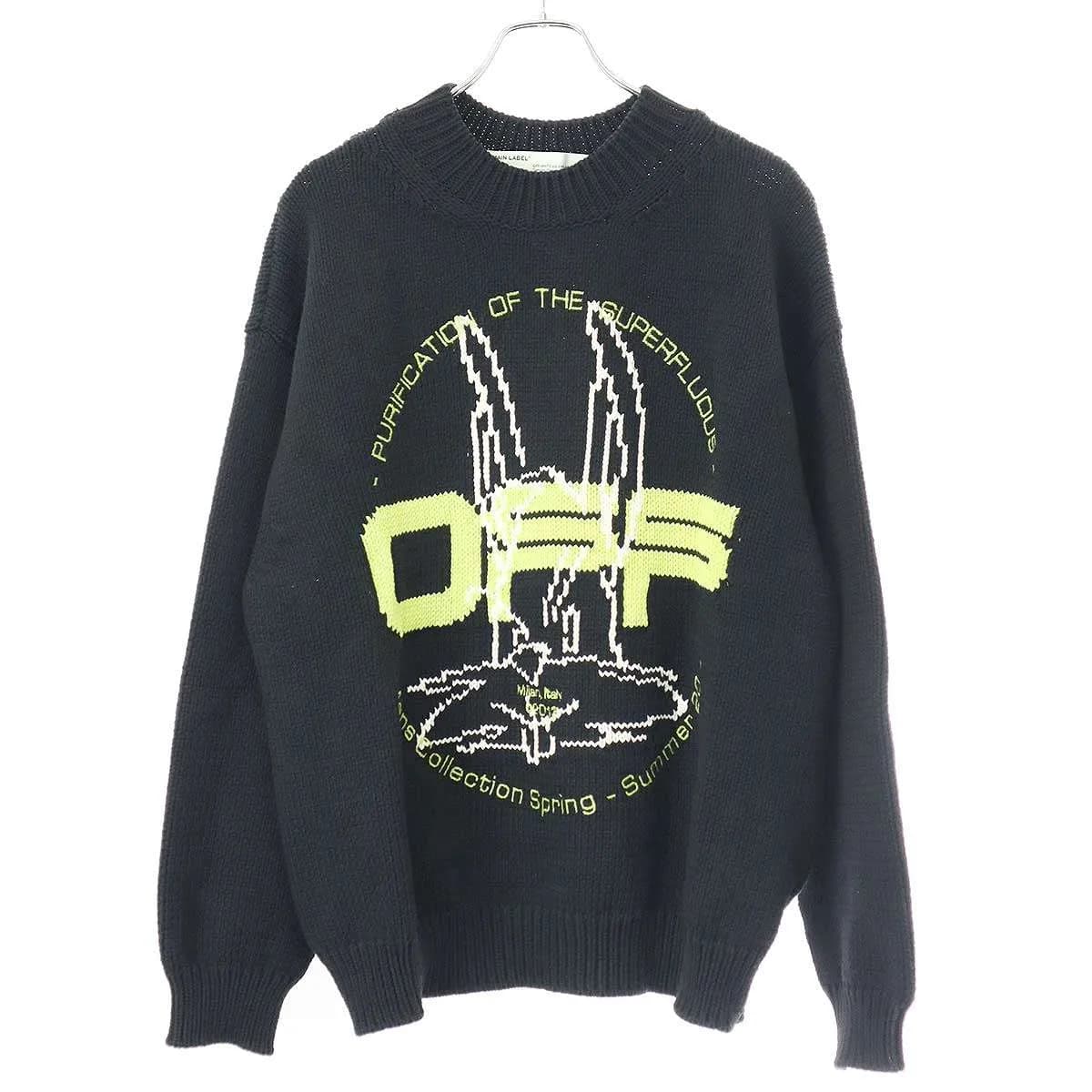 OFF-WHITE オフホワイト 20AW Harry The Bunny with Cross Arrow Knit Sweater アローロゴジャガードニットセーター