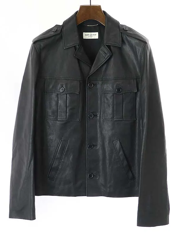SAINT LAURENT サンローラン パリ 15SS ミリタリーポケットレザージャケット