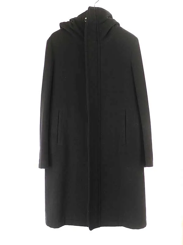 Yohji Yamamoto ヨウジヤマモト プリュスノアール 15AW カシミヤ混ジップアップフーデットコート