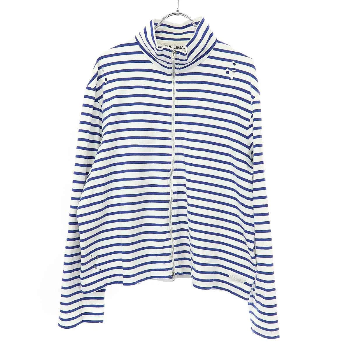 OUR LEGACY アワーレガシー 25SS SHRUNKEN FULLZIP POLO ダメージ加工フルジップポロトップス