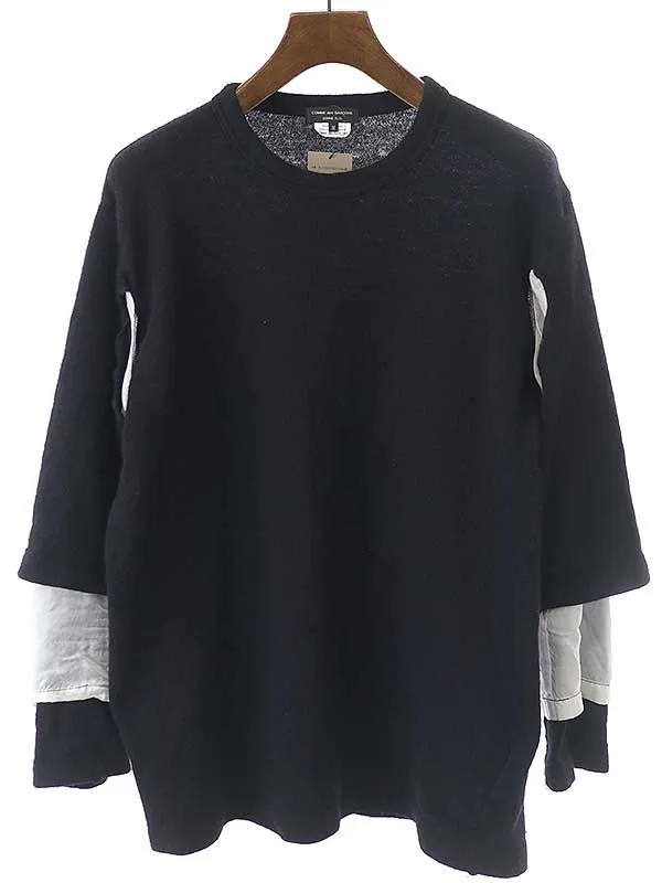 COMME des GARCONS コム デギャルソンオムプリュス 22AW キュプラスリーブレイヤードウールニットセーター