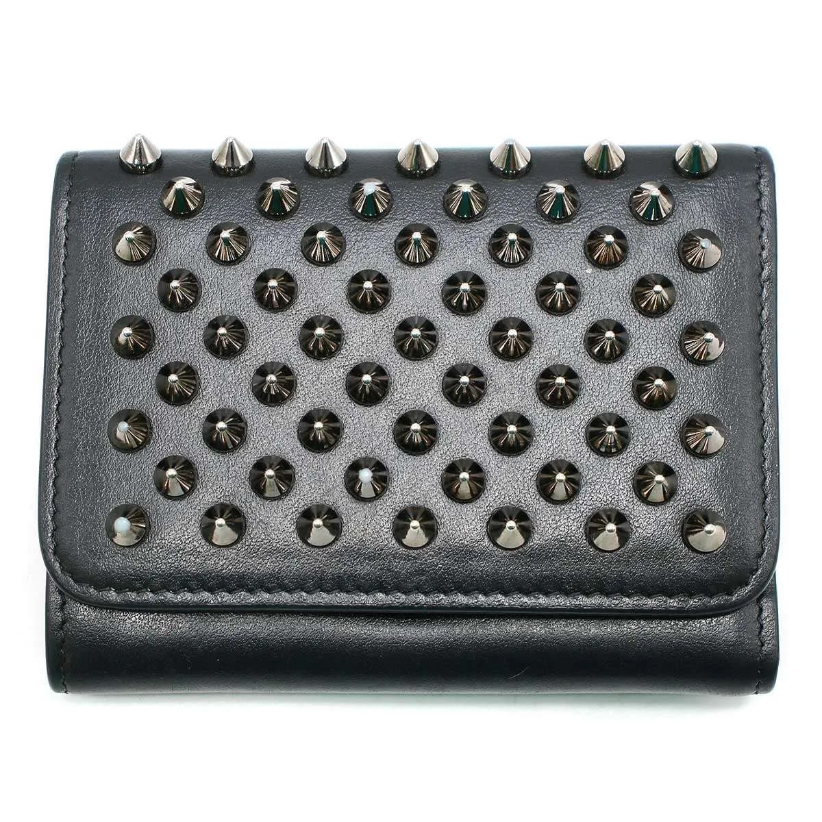Christian Louboutin クリスチャンルブタン スパイクスタッズ コンパクトレザーウォレット 財布