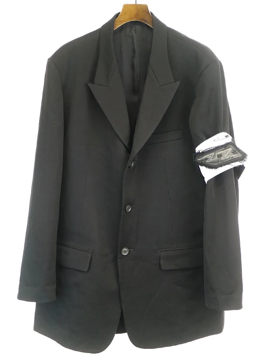 Yohji Yamamoto ヨウジヤマモト プール オム 20AW LOOK36 腕章デザインピークドラペルテーラードジャケット