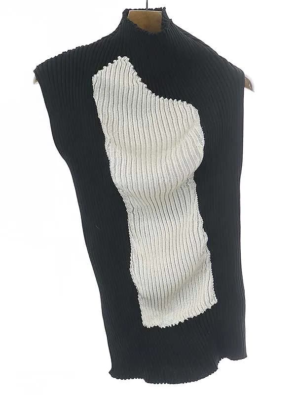 ISSEY MIYAKE イッセイミヤケ NUDE プリーツリブニットトップス