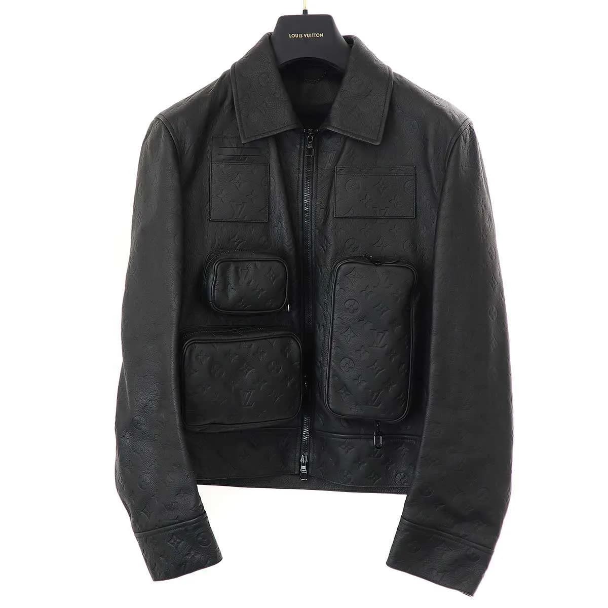 LOUIS VUITTON ルイヴィトン Monogram Embossed Utility Jacket モノグラムエンボスユティリティ レザージャケット