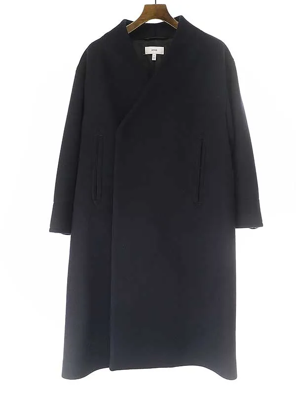 HYKE ハイク 13AW ノーカラーウールメルトンコート