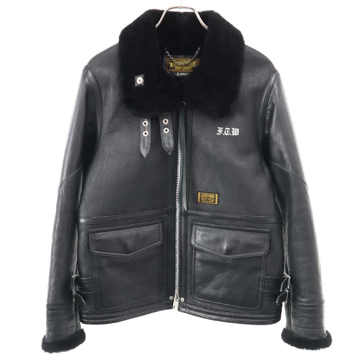 NEIGHBORHOOD ネイバーフッド 10AW B-3D/MC-JKT ムートンレザージャケット