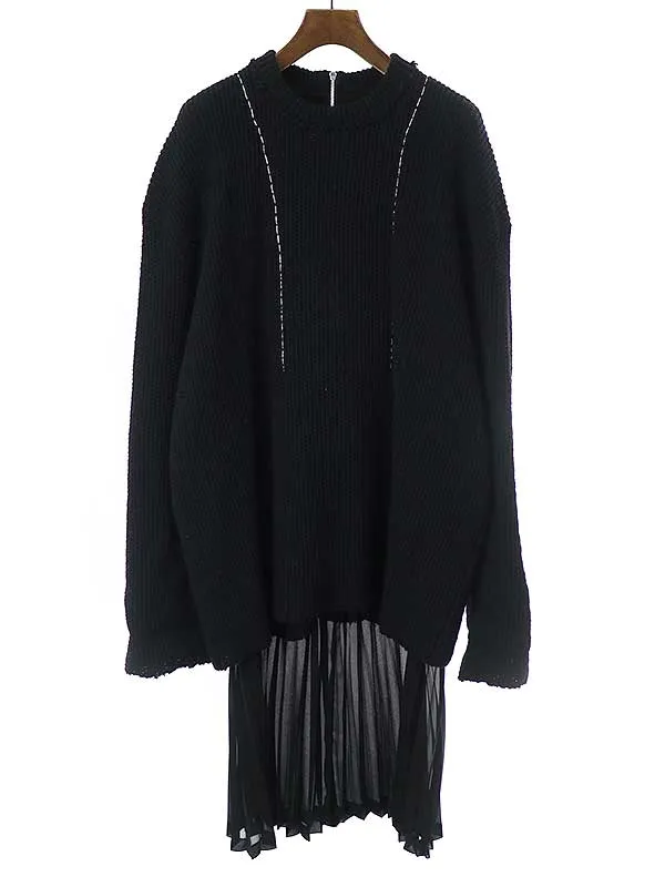 COMME des GARCONS コムデギャルソン 14AW ニットシフォンレイヤードワンピース
