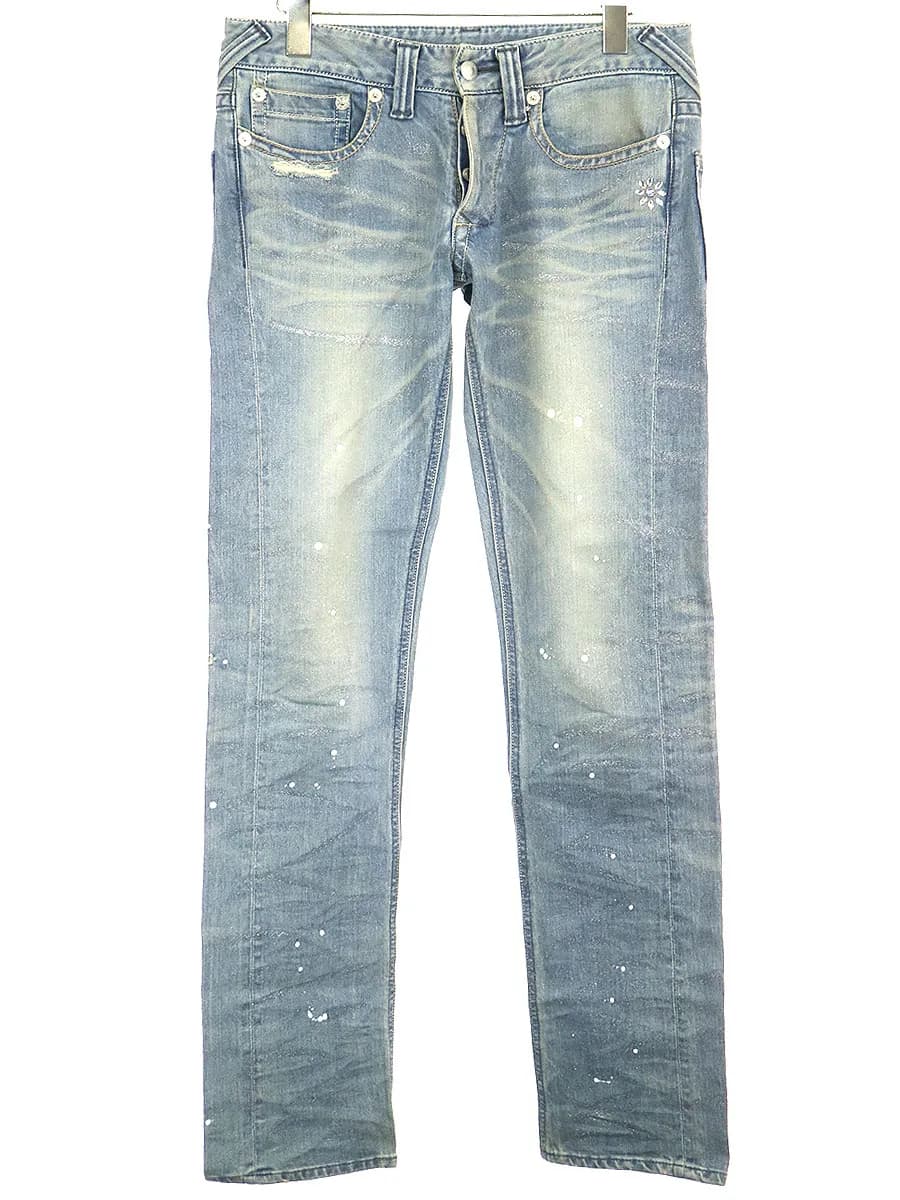FranCisT_MOR.K.S. フランシストモークス ペンキラメ加工ストレッチデニムパンツ