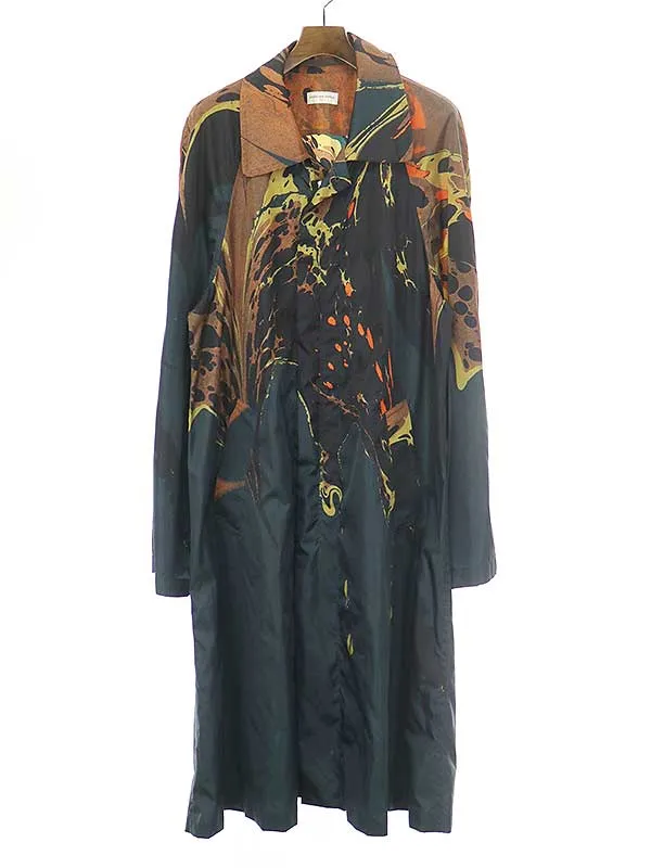 DRIES VAN NOTEN ドリスヴァンノッテン 18AW マーブルプリントナイロンコート
