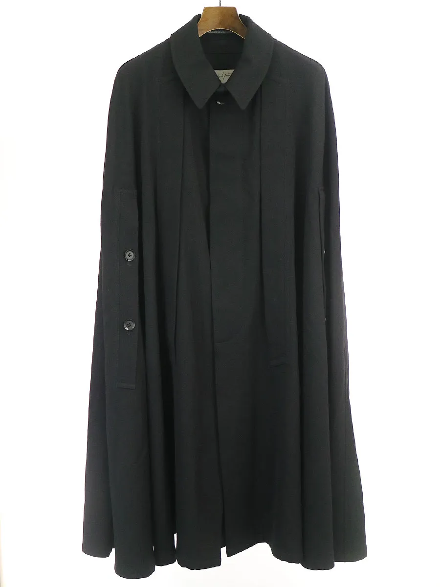 Yohji Yamamoto ヨウジヤマモト プール オム 11AW ウールサージパラシュートストラップマントコート