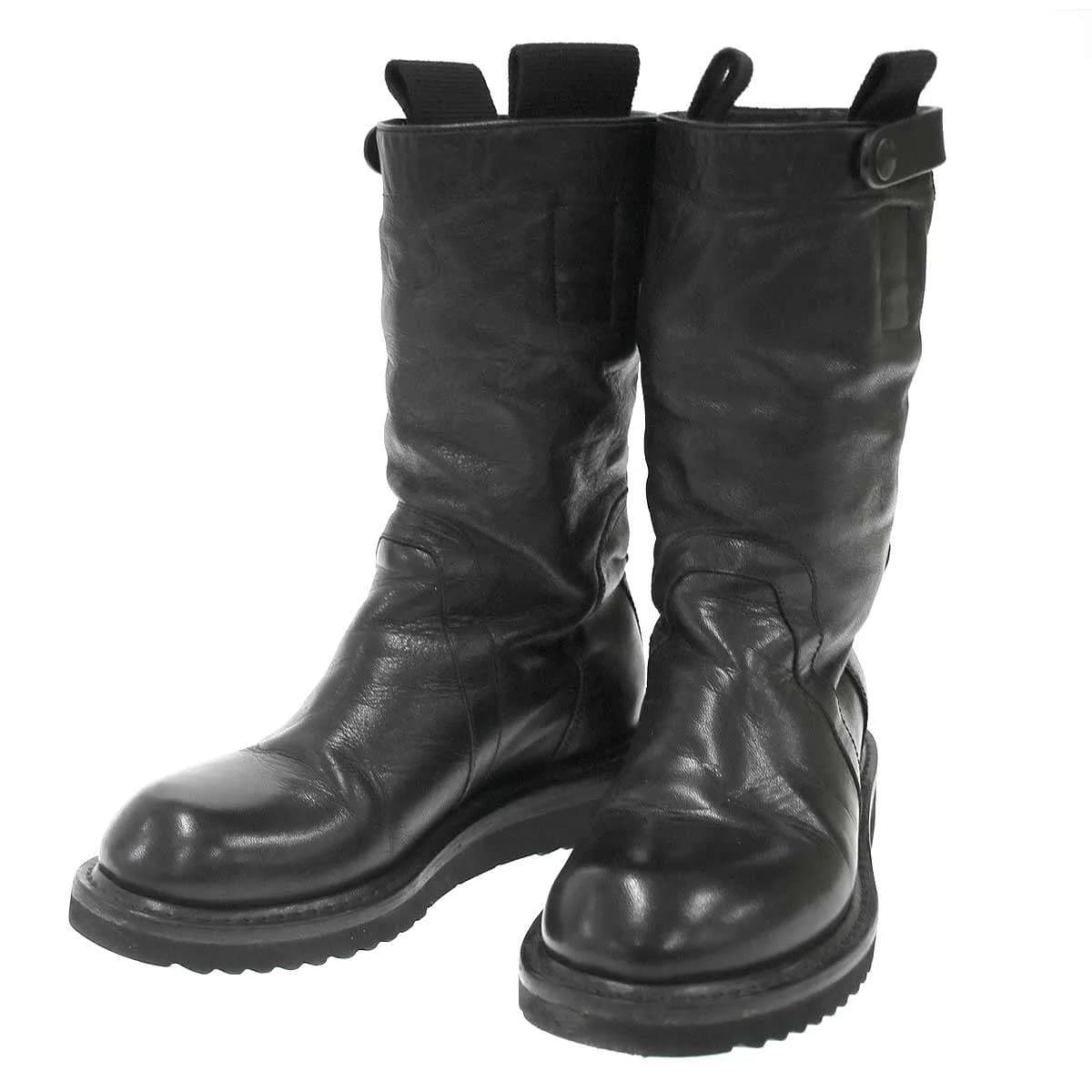 Rick Owens リックオウエンス レザーペコスブーツ ブラック