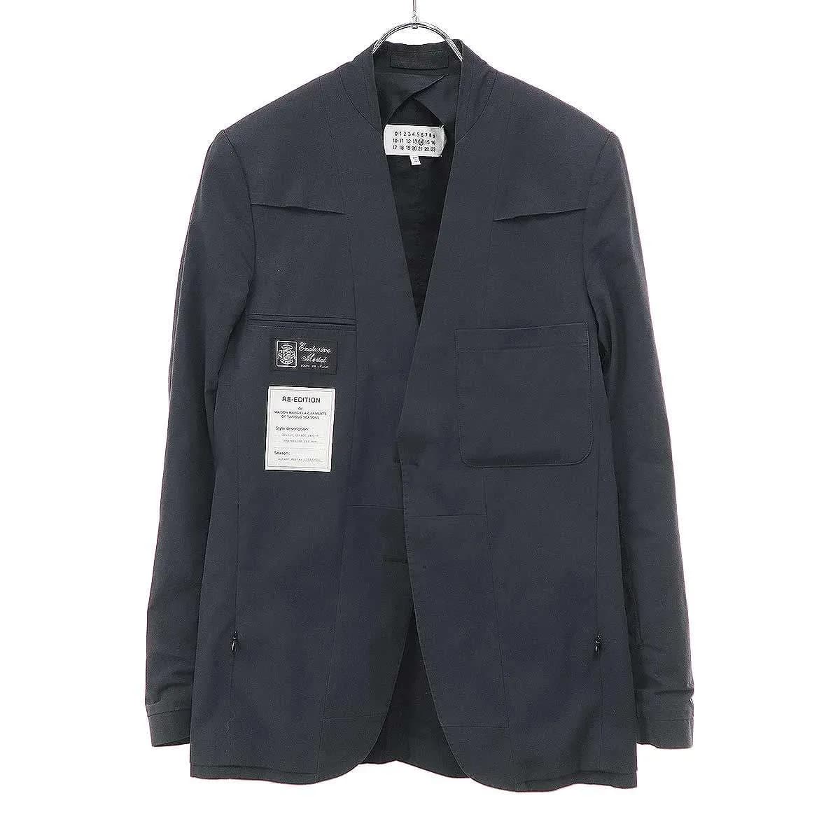Maison Margiela メゾン マルジェラ 17SS Re-Edition インサイドアウトノーカラーテーラードジャケット 30BN037547460