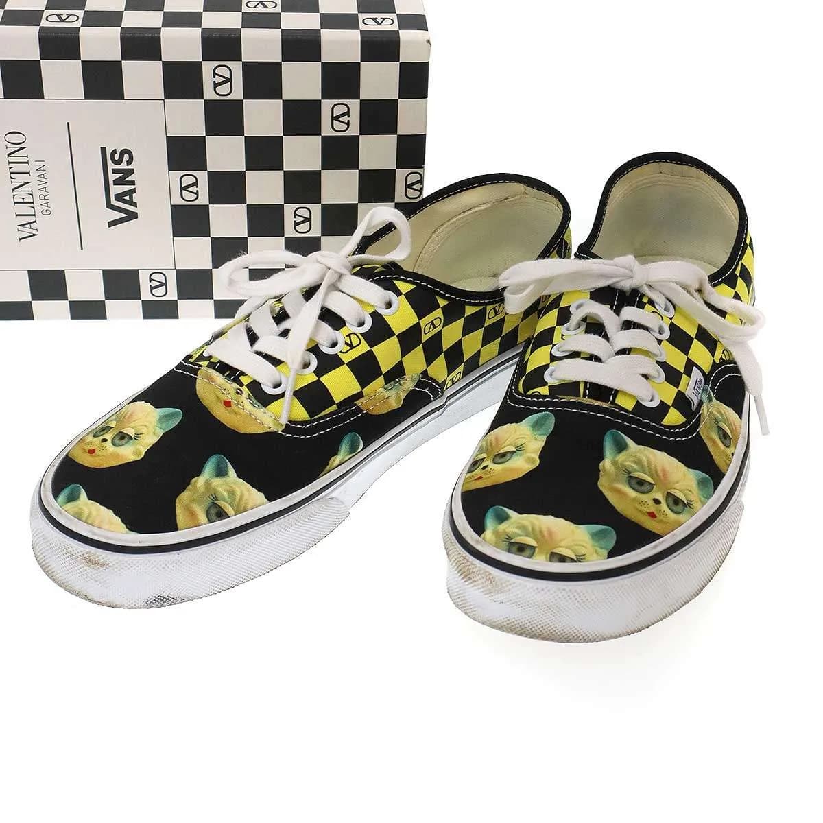 VALENTINO ヴァレンティノ ガラヴァーニ×ヴァンズ 25AW AUTHENTIC キャットチェッカースニーカー