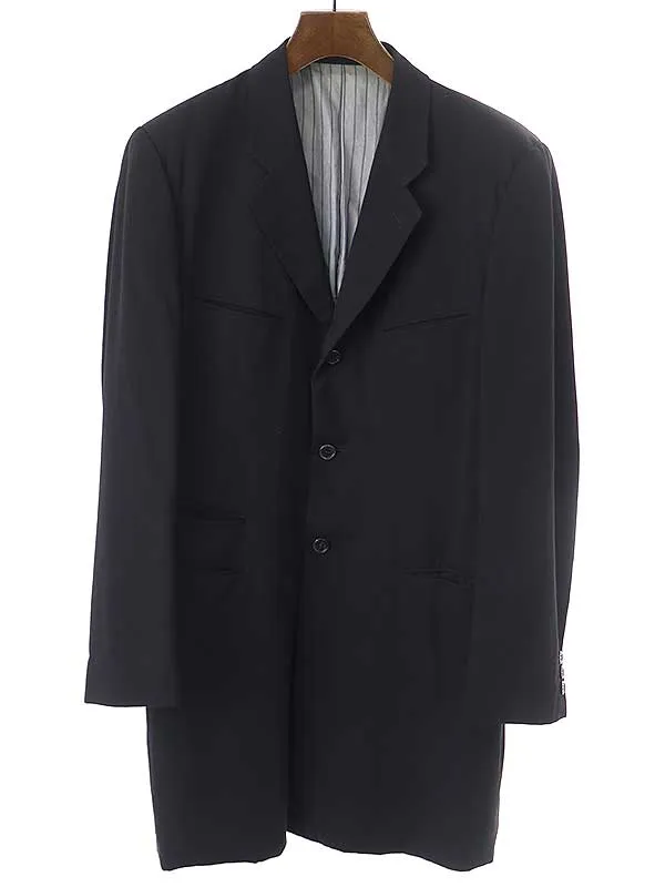 COMME des GARCONS コム デギャルソンオムプリュス AD1992 初期 ウールポリエステル3Bコート ロングジャケット