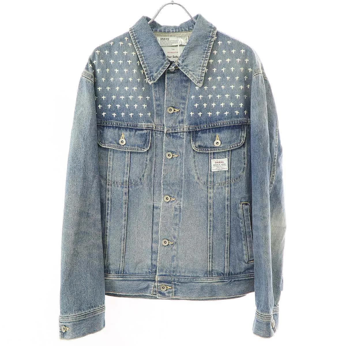 DAIRIKU ダイリク 22AW Cross Embroidery Vintage Denim Jacket 刺繍デニムジャケット 22AW D-1