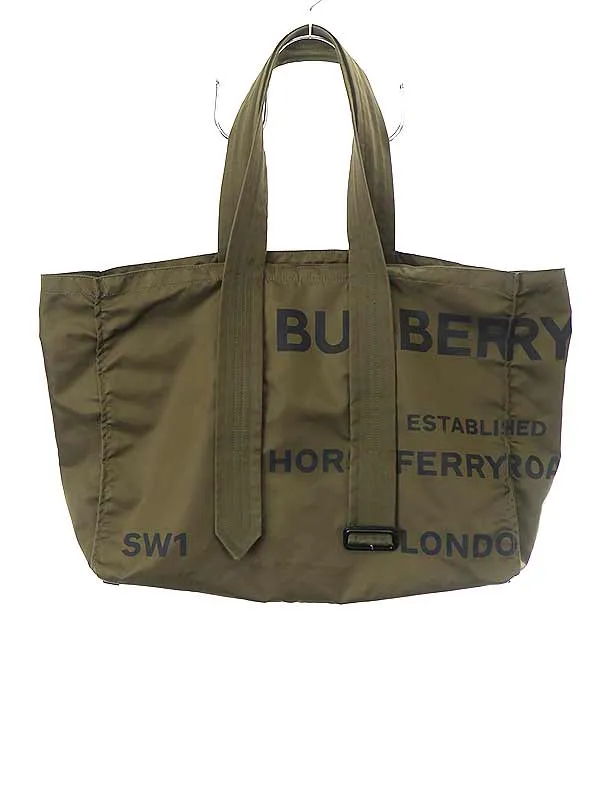 BURBERRY バーバリー ロゴプリントナイロンミリタリートートバッグ