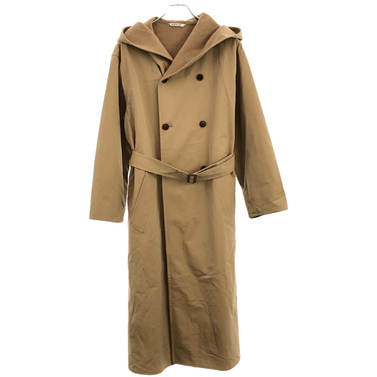 AURALEE オーラリー 22AW FINX HARD TWIST GABARDINE HOODED DOUBLE COAT フーデッドコート A22AC03FB