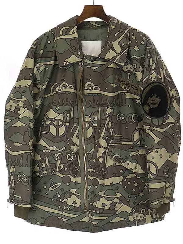 HYSTERIC GLAMOUR ヒステリックグラマー 20AW CIRCLE GIRLアップリケリメイクライナー付ミリタリージャケット