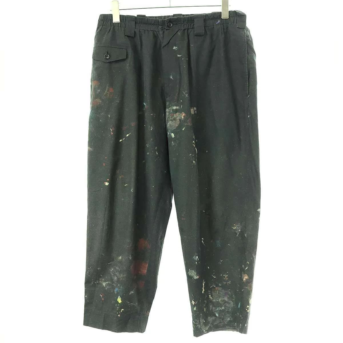 Yohji Yamamoto ヨウジヤマモト プールオム 18SS 右前フラップペイントパンツ HW-P44-026