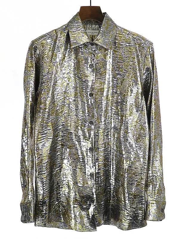 DRIES VAN NOTEN ドリスヴァンノッテン 20AW 総柄メタリックシルクシャツ