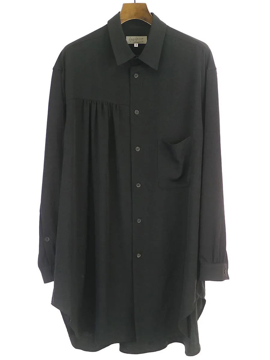 Yohji Yamamoto ヨウジヤマモトプールオム 20SS G-左ギャザーシャツ