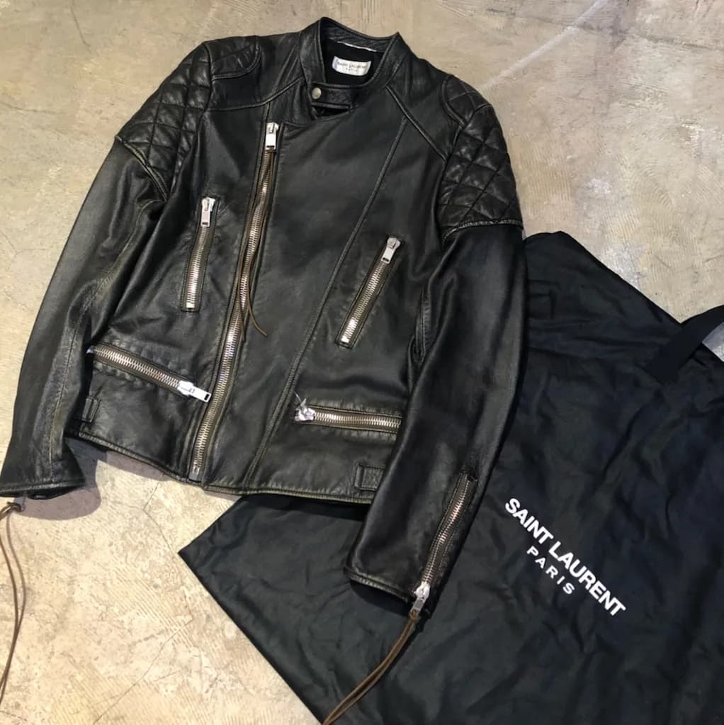 SAINT LAURENT SAINT LAURENT PARIS 16AW ヴィンテージ加工モーターサイクルレザージャケット
