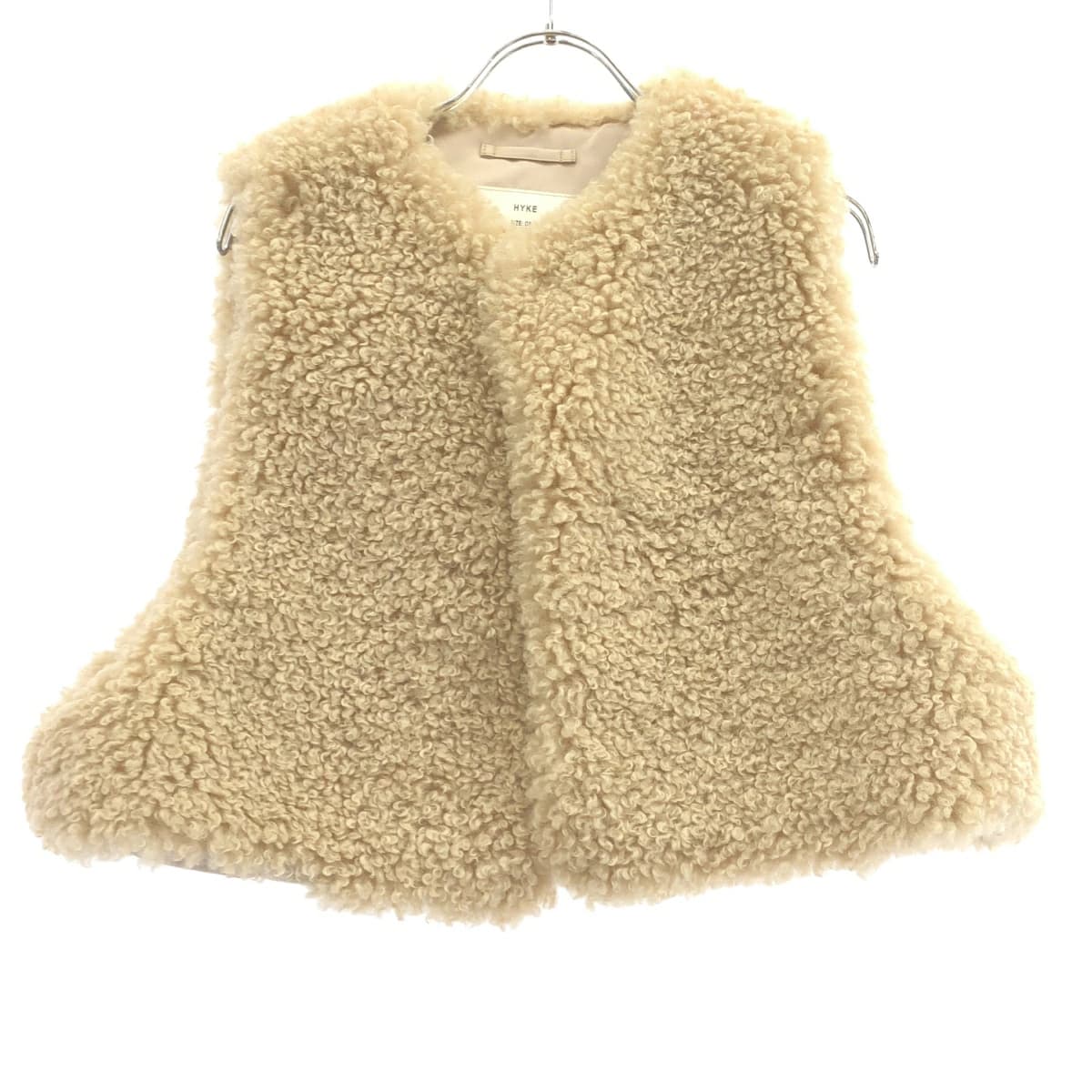 HYKE ハイク 25AW FAUX SHEARLING CROPPED VESTフェイクファーシャーリングクロップドベスト 252-17524