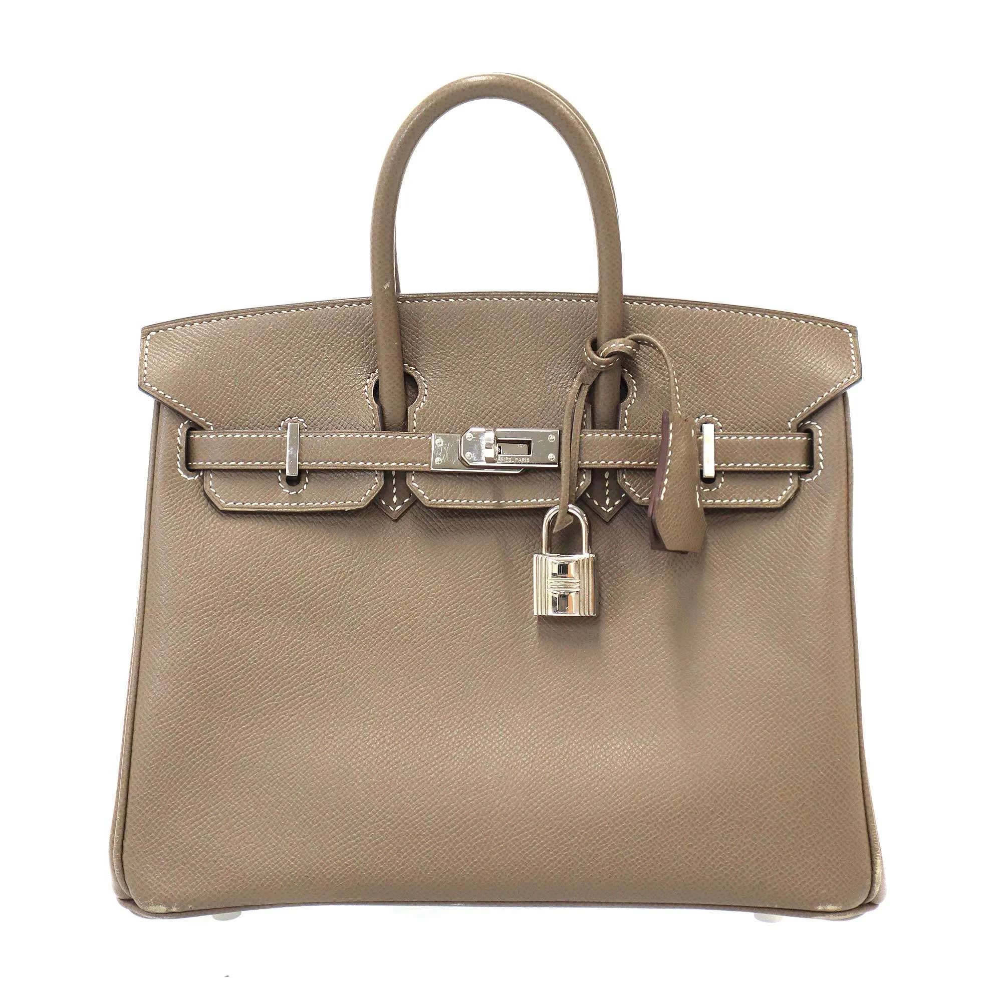 HERMES エルメス 2012 Birkin Bag 25 バーキン エトゥープ エプソン ハンドバッグ
