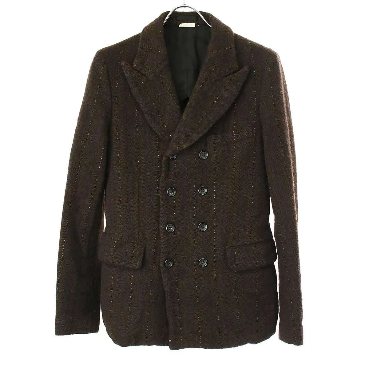 COMME des GARCONS コム デギャルソンオムプリュス 24AW ウール縮絨ストライプダブルジャケット