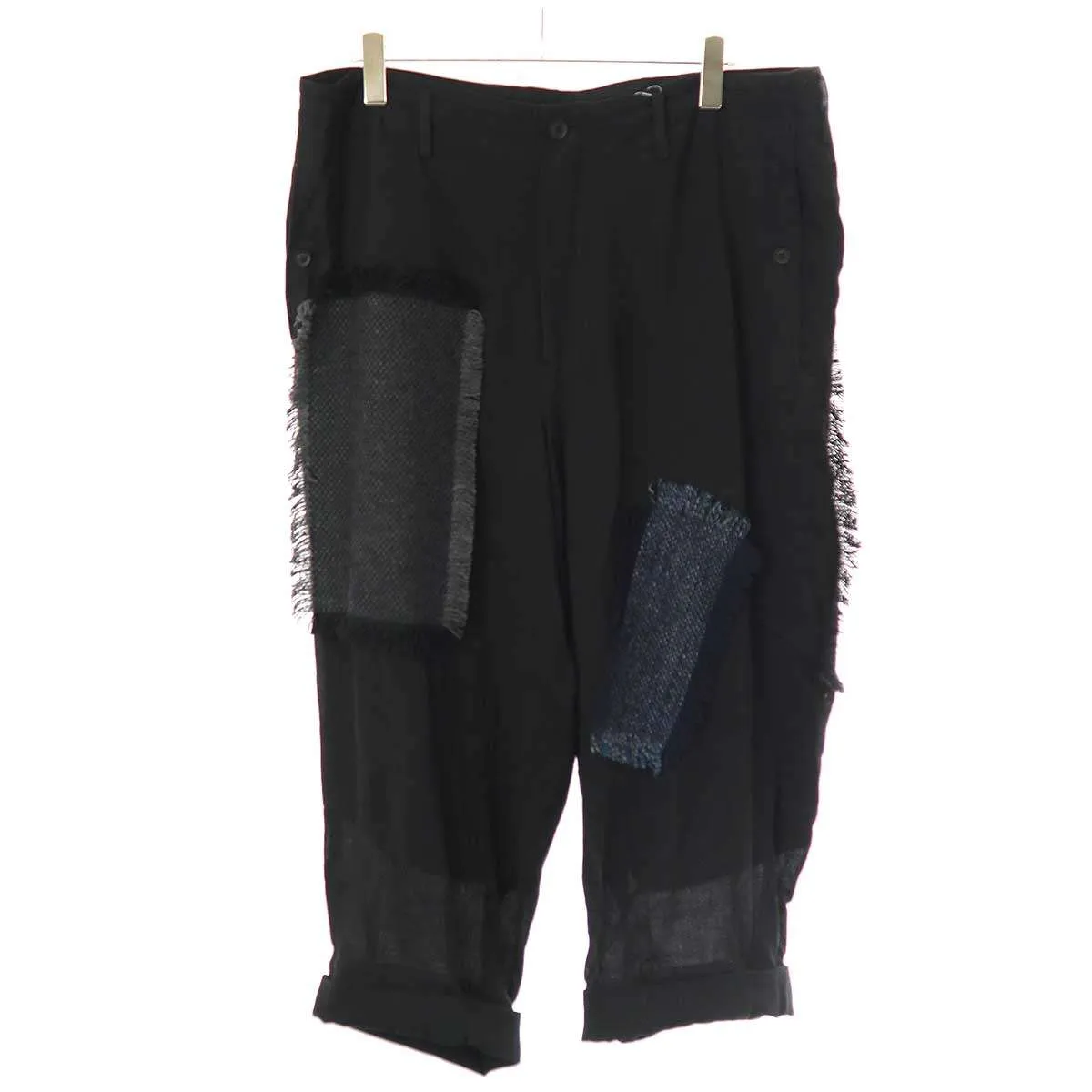 Yohji Yamamoto ヨウジヤマモト プールオム 23SS リネンツイードパッチワークパンツ HZ-P92-334