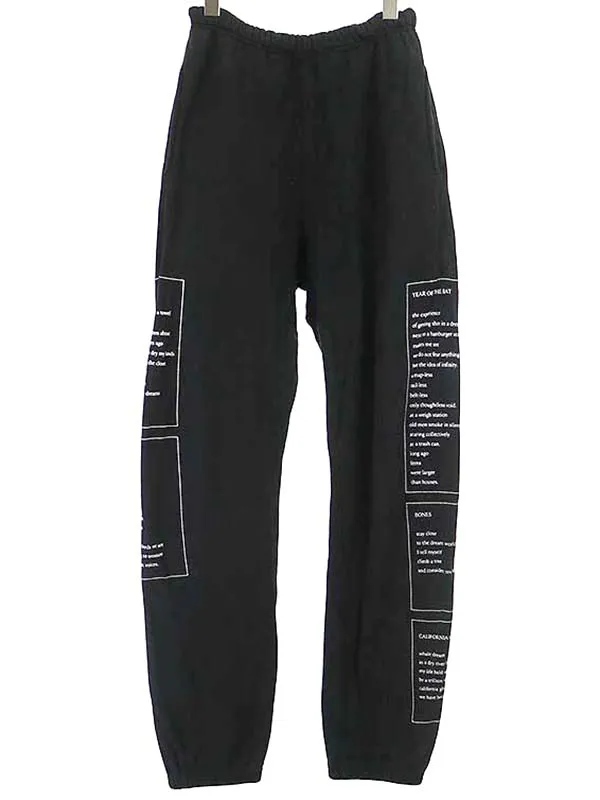 TAKAHIROMIYASHITA The SoloIst. タカヒロミヤシタ ザ ソロイスト 19AW Levi Pata メッセージプリントスウェットパンツ