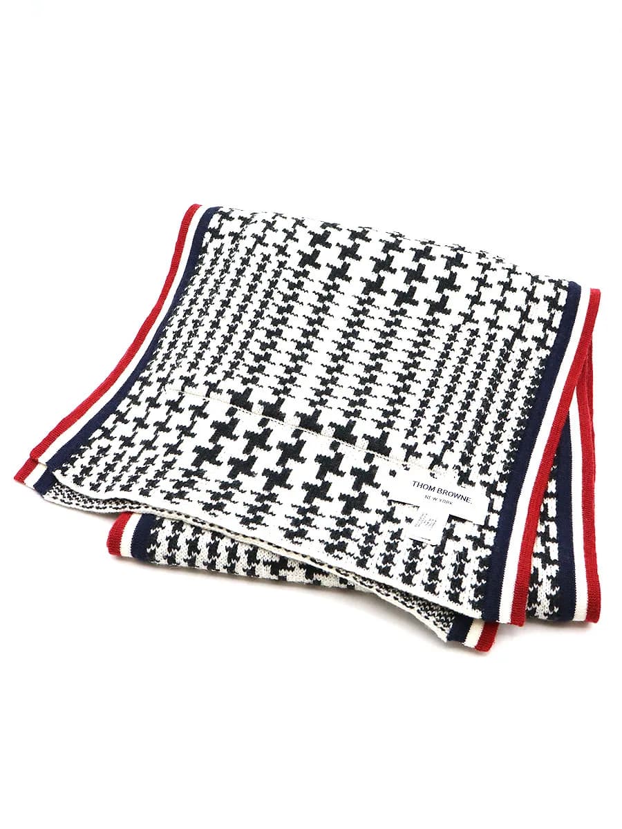THOM BROWNE トムブラウントリコロールポケット付きマフラー