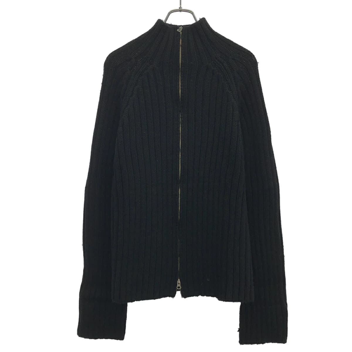 Yohji Yamamoto ヨウジヤマモト プールオム ウールローゲージ ジップアップニットセーター