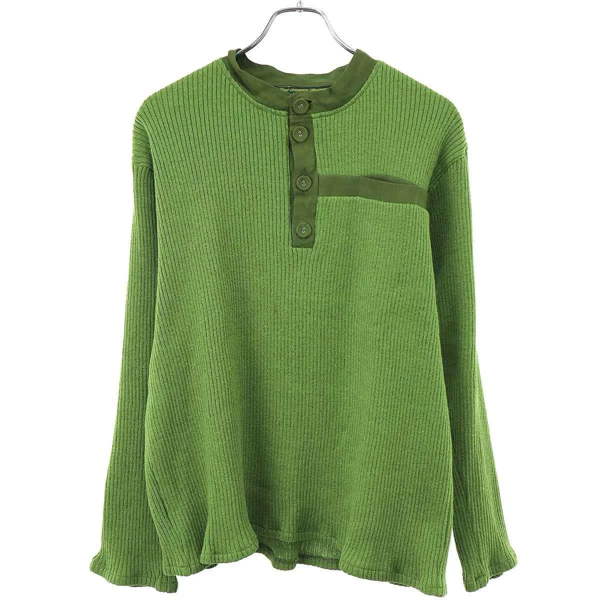 Paul Harnden ポールハーデン Mens Knit Grandpa ヘンリーネックウールニットセーター