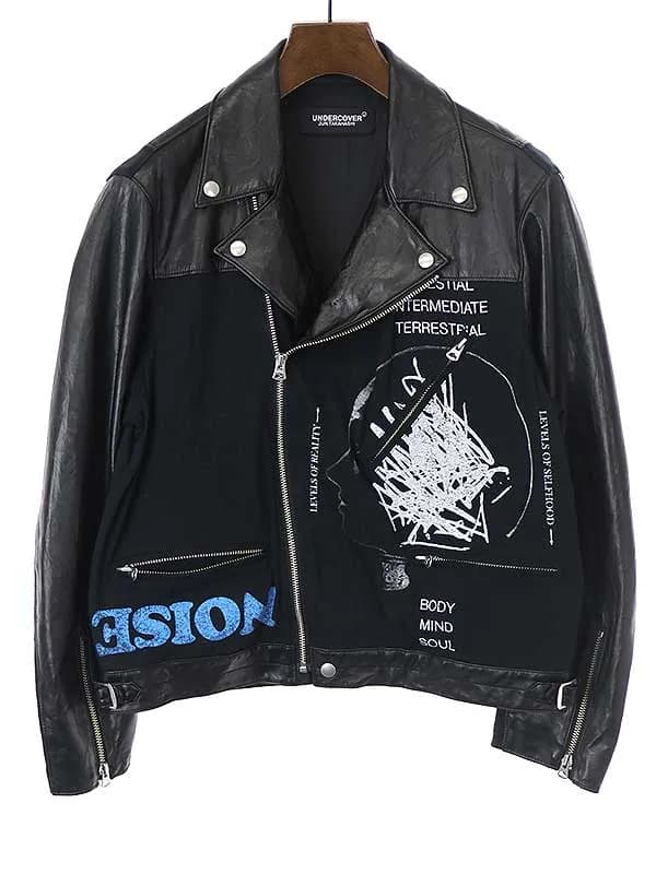 UNDERCOVER アンダーカバー 22SS レザー切替プリントライダースジャケット